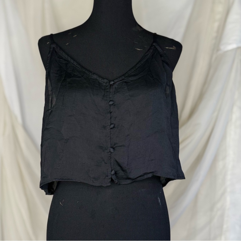 Wild Fable Black Button-Front Camisole